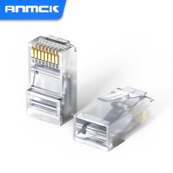 Anmck CAT6 UTP RJ45 Modular Plug Connector 8P8C Crimp End 10/1000Mbps Ethernet Cable Ethernet Connector