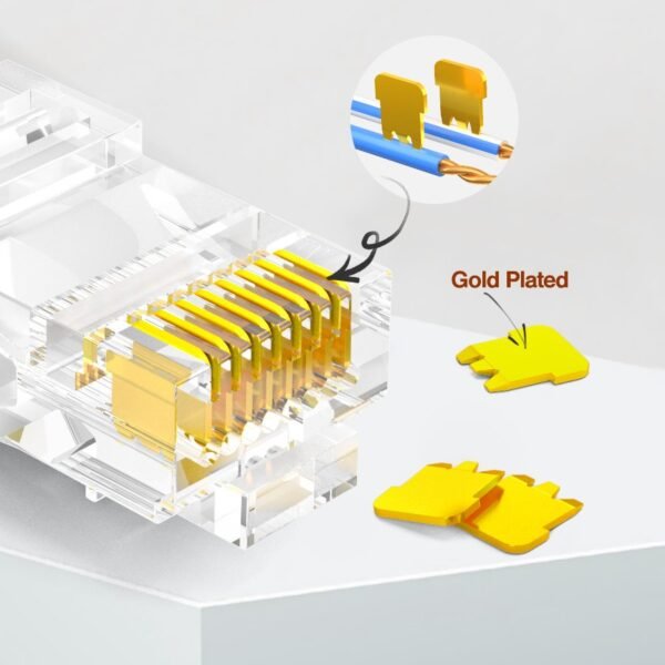 Anmck CAT6 UTP RJ45 Modular Plug Connector 8P8C Crimp End 10/1000Mbps Ethernet Cable Ethernet Connector - Image 2